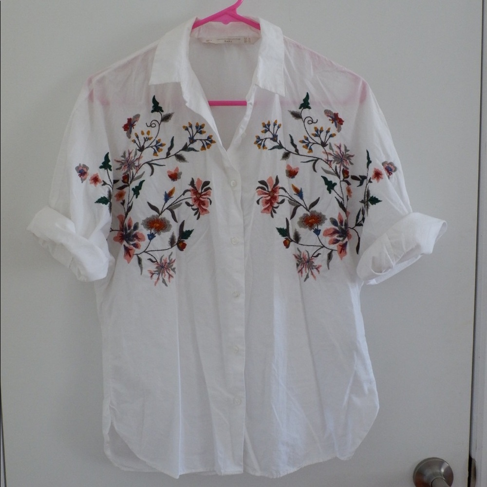 Zara floral blouse